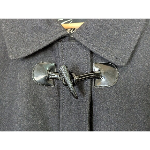 GUESS Wool Blend Pea Coat Womens Large Charcoal Black Full Zip Toggle Buttons - Picture 5 of 14